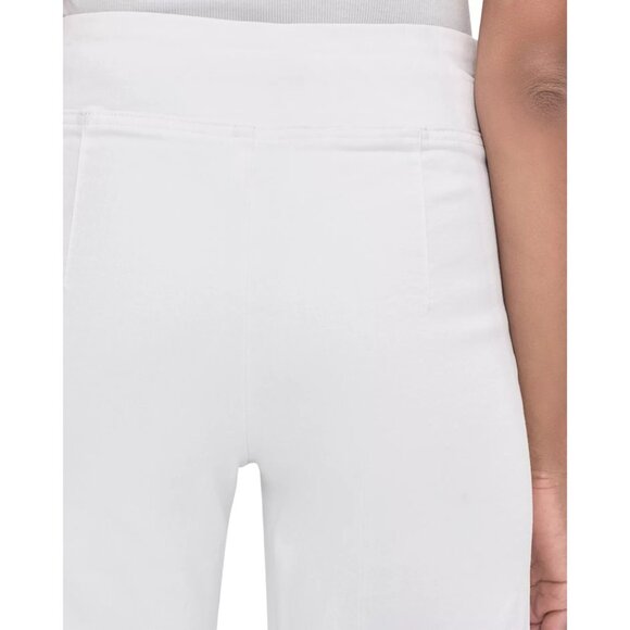 198$ FRAME Jet Set Wide Flare Leg Denim Crop Pull On Pants Women's Size 1 White - Picture 4 of 5